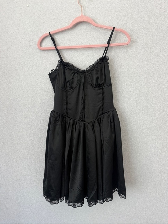 Thirty Thirty Dresses & Skirts - Thirty/thirty large Black Lace-Trim corset Mini Dress - whimsigoth ballet